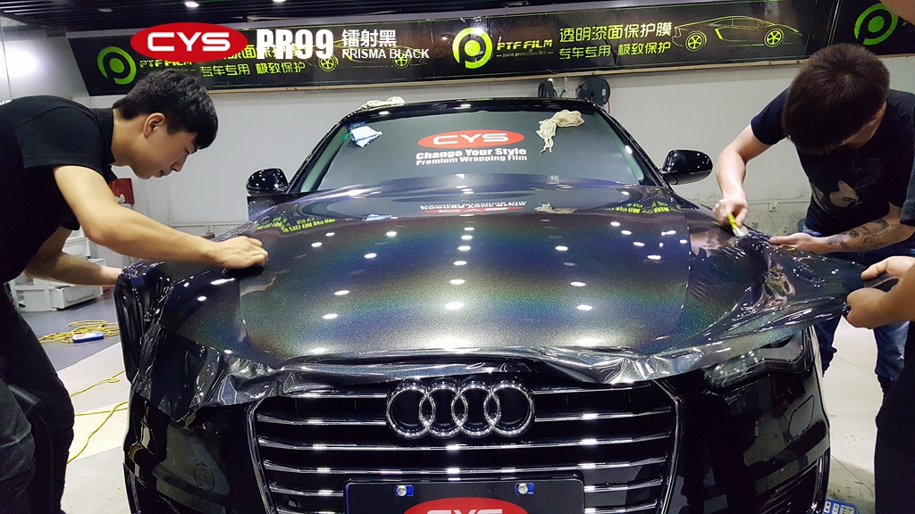 奥迪a6镭射黑pr99-施工中