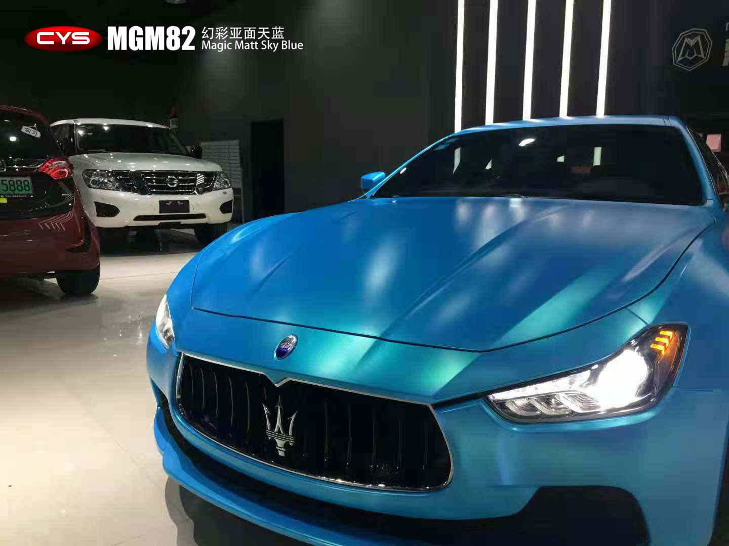 玛莎拉蒂总裁幻彩亚面天蓝mgm82
