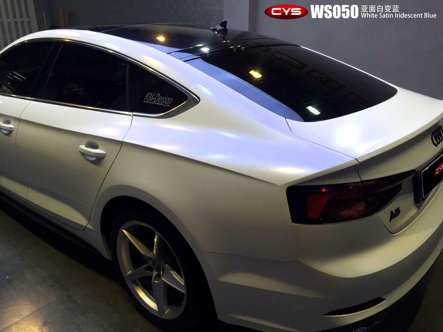 a5亚面白变蓝ws050 - 车衣裳官网,cys官网,汽车改色,车身改色,改色膜