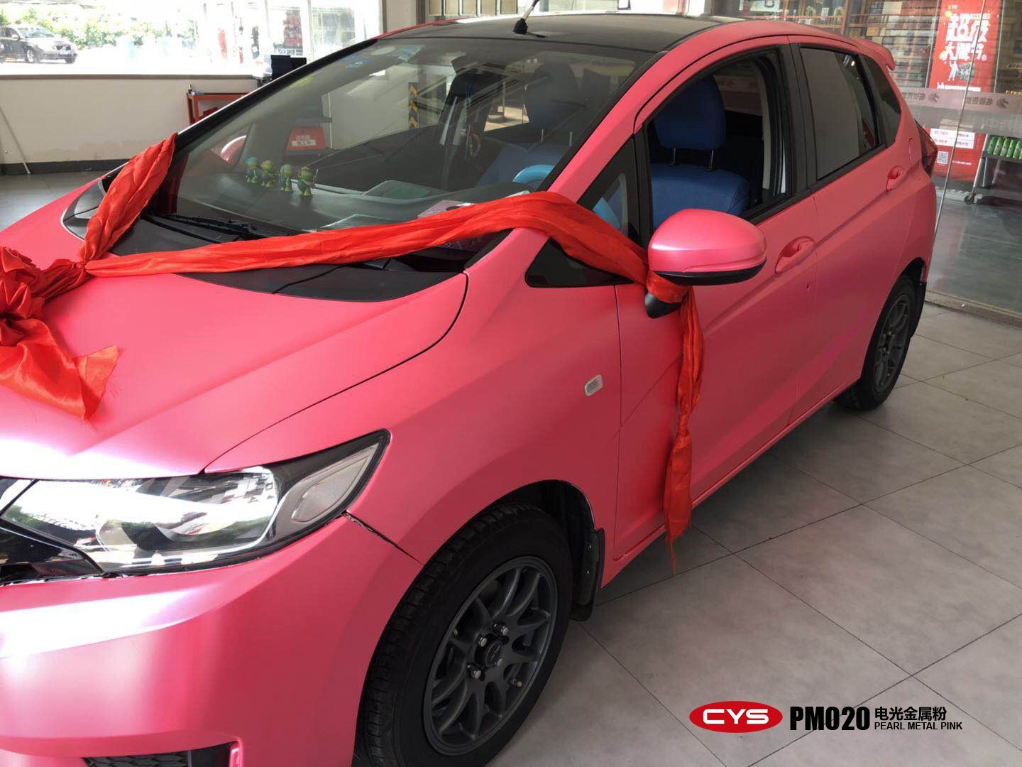 本田飞度电光金属粉车身改色贴膜