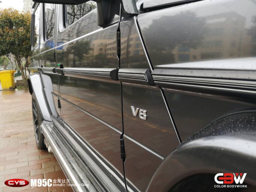 奔驰G63金属钛灰M95C汽车改色 奔驰G63金属钛灰M95C汽车改色