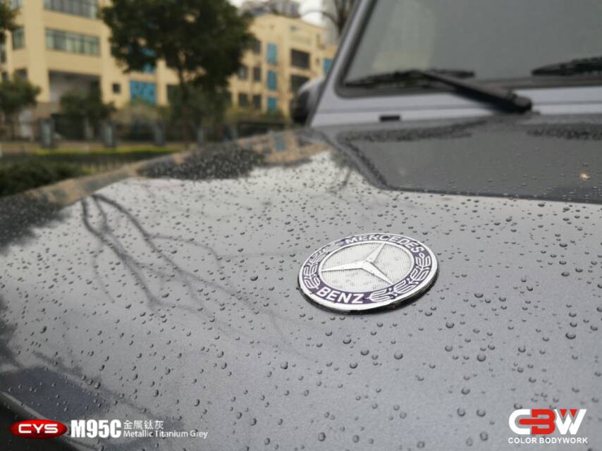 奔驰G63金属钛灰M95C汽车改色 奔驰G63金属钛灰M95C汽车改色