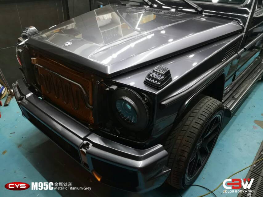 奔驰G63金属钛灰M95C汽车改色 奔驰G63金属钛灰M95C汽车改色