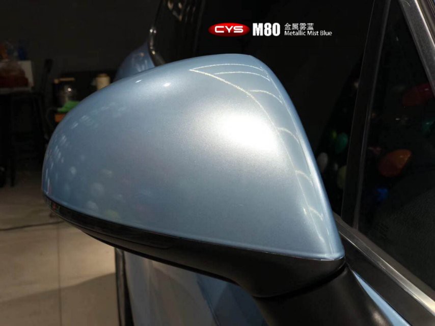 大众途锐金属雾蓝M80汽车改色 大众途锐金属雾蓝M80汽车改色